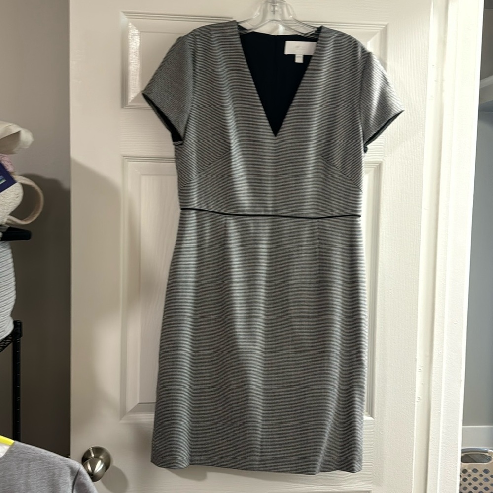 Hugo Boss Black and White Check Print Dress, Size 10